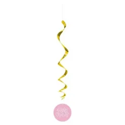 Pink Hearts Baby Shower Swirls
