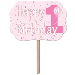 PInk 1st Birthday Yard Sign