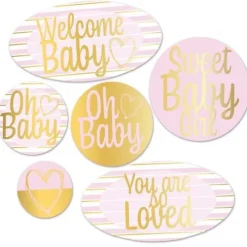 Pink Welcome Baby Cutouts