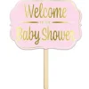 Pink Welcome Baby Shower Yard Sign