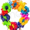 Plastic Flower and Bow Wreath
