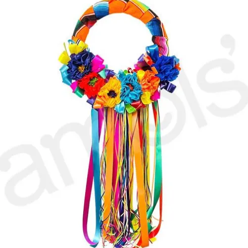 Plastic Flower Sarape Wreath