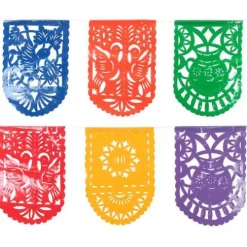 Plastic Picado Mexican Party Flags