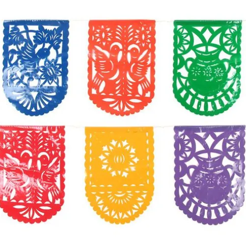 Plastic Picado Mexican Party Flags