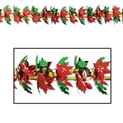 Poinsettia & Holly Garland