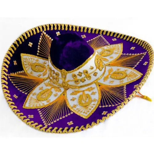 Purple and Gold Mariachi Sombrero