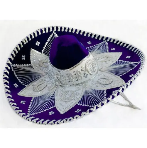 Purple and Silver Mariachi Sombrero