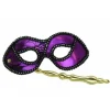 Purple Lace Mask with Stick