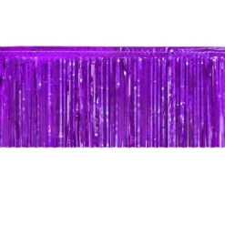 Purple Metallic Fringe Table Skirt