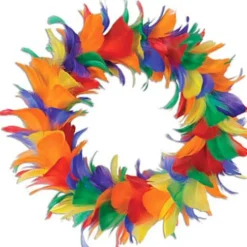 Rainbow Feather Wreath 12 inch
