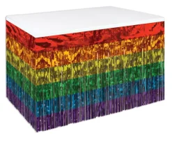 Rainbow Metallic Table Skirting
