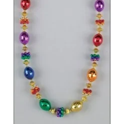 Rainbow Oval and Cluster Beads Necklace