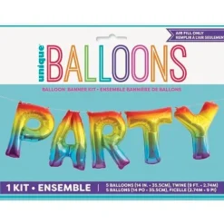 Rainbow Party Mylar Balloon Kit