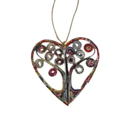 Recycled Heart Tree of Life Ornament