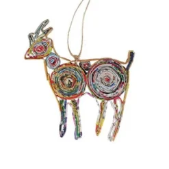 Recycled Material Goat Ornament