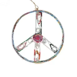 Recycled Material Peace Ornament