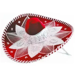 Red and Silver Mariachi Sombrero