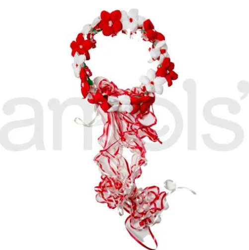 Red and White Flower Crown