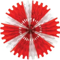 Red and White Tissue Fan