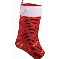 Red Foil Dot Christmas Stocking