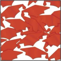 Red Grad Caps Confetti