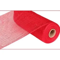 Red Metallic Mesh Roll