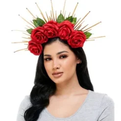 Red Polyester Rose Crown