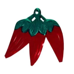 Red Three Pepper Tin Ornament