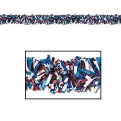 Red-White-Blue Metallic Festooning Garland