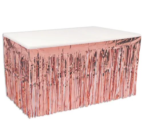 Rose Gold Metallic Table Skirting