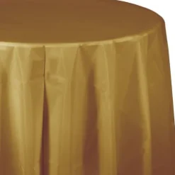 Round Table Cover Metallic Gold