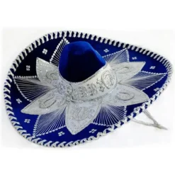 Royal Blue and Silver Mariachi Sombrero