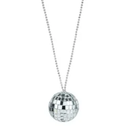 Silver 2" Disco Ball Necklaces