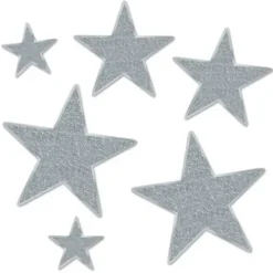 Silver Glittered Stars