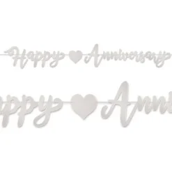 Silver Happy Anniversary Streamer