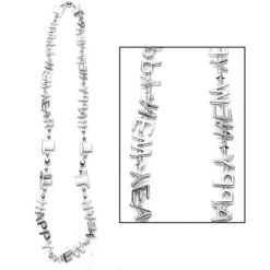 Silver Happy New Year Bead Necklace