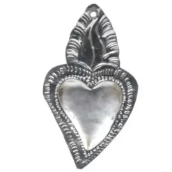 Silver Heart Tin Ornament