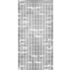 Silver Metallic Square Curtain