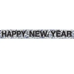 Silver New Year Fringe Banner