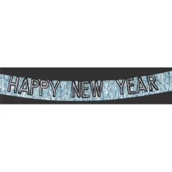 9' Silver New Year's Banner