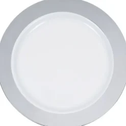Silver Rim 7" Plastic Plates 10ct