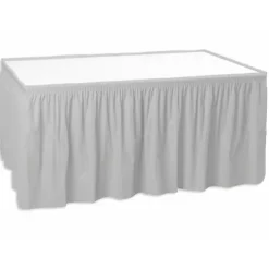Silver Table Skirt