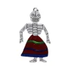 Skeleton with Colorful Skirt Tin Ornament