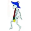 Skeleton with Red Scarf Tin Ornament