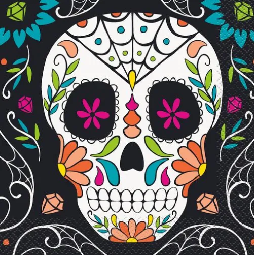 Skull Day of the Dead Luncheon Napkins