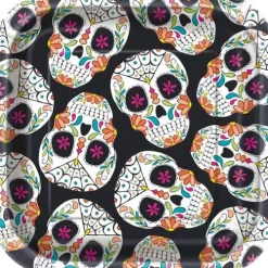 Skull Day of the Dead 7" Square Plates