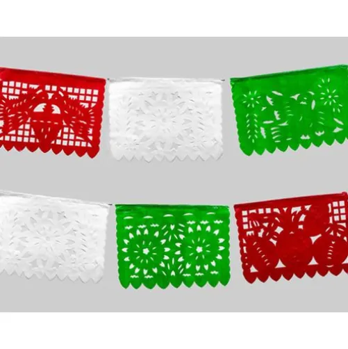 Small Red, White, Green Plastic Picado Banner
