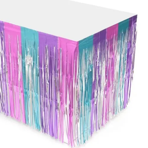 Spring Metallic Fringe Table Skirt