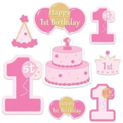 1st Birthday Cutouts Pink