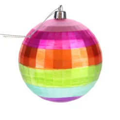 Striped Disco Ball Ornament 100mm